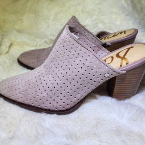 sam edelman close toe mule heels pink
